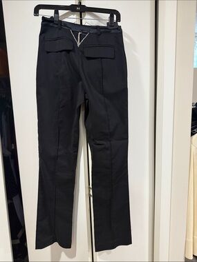 Fleur du Mal Black Straight-Leg Dress Pants with Chain Accent